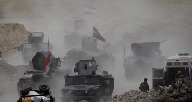 القوات العراقية بأتجاه مدينة الفلوجة لتحريرها من سيطرة "داعش" الارهابي، (حزيران/2016) - Reuters Alaa Al-Marjani