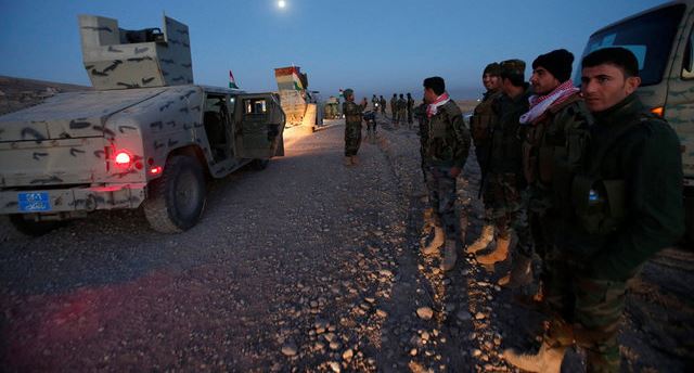 القوات الامنية العراقية في محور الخازر - عمليات تحرير الموصل (17/تشرين الأول/2016)