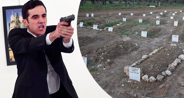 مقبرة قاتل السفير الروسي صور دفن جثته في مقبرة مجهولة